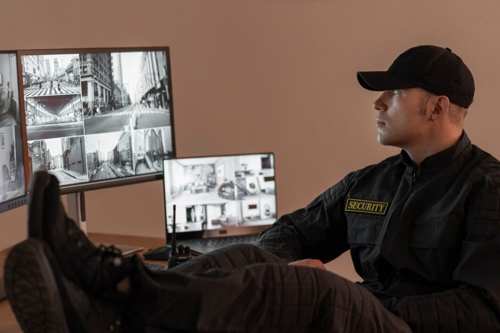 portrait male security guard with uniform condo security